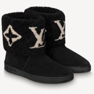 NEW LOUIS VUITTON SNOWDROP FLAT ANKLE BOOT SZ39/9